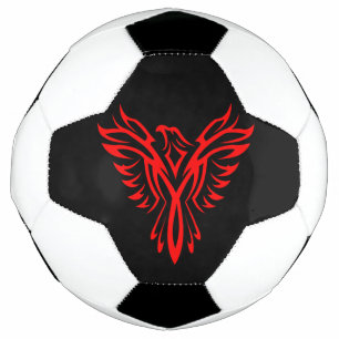 Balón De Fútbol Logotipo mítico Phoenix Bird Rising (Rojo)