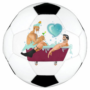 Balón De Fútbol Los dos hombres gay de SlipperyJoe aman la bañera 