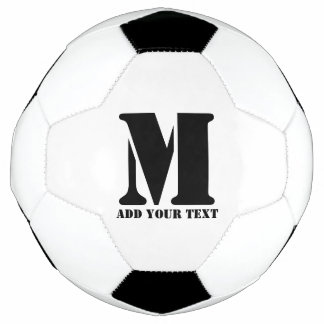 Balón De Fútbol M Monograma simple Minimalista moderno personaliza