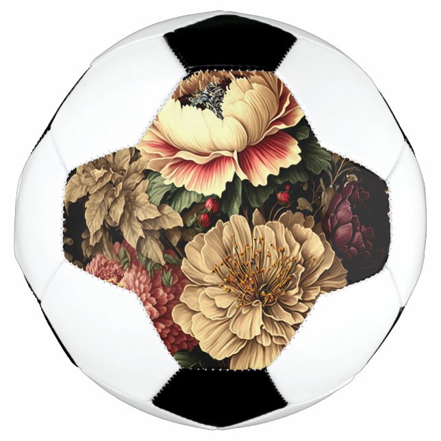 Balón De Fútbol Magnífico Arreglo Floral Vintage (Anverso)