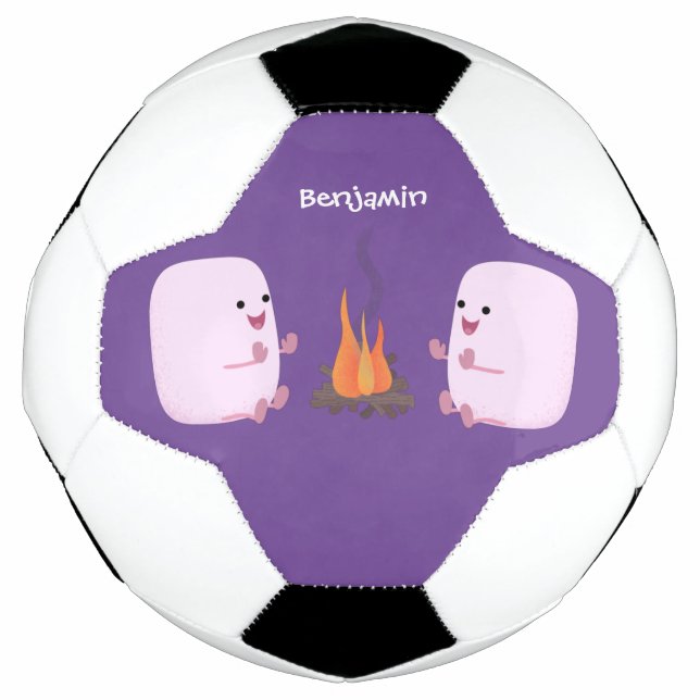 Balón De Fútbol Malvaviscos rosados por personalizado de bomberos  (Anverso)