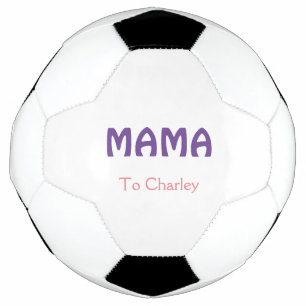 Balón De Fútbol Mama feliz madres retro púrpura agregar texto nomb
