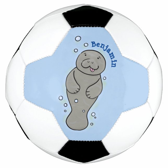 Balón De Fútbol Manatí de bebé con ilustracion de burbujas (Anverso)