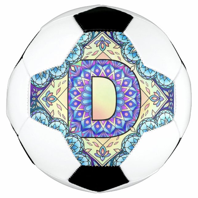 Balón De Fútbol mandala de la letra D  (Anverso)