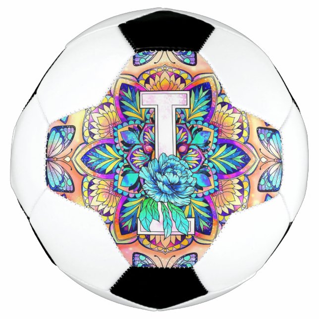 Balón De Fútbol Mandalá de la letra I (Anverso)