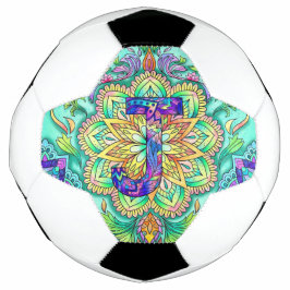 Balón De Fútbol mandala de la letra J