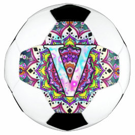 Balón De Fútbol mandala de la letra V