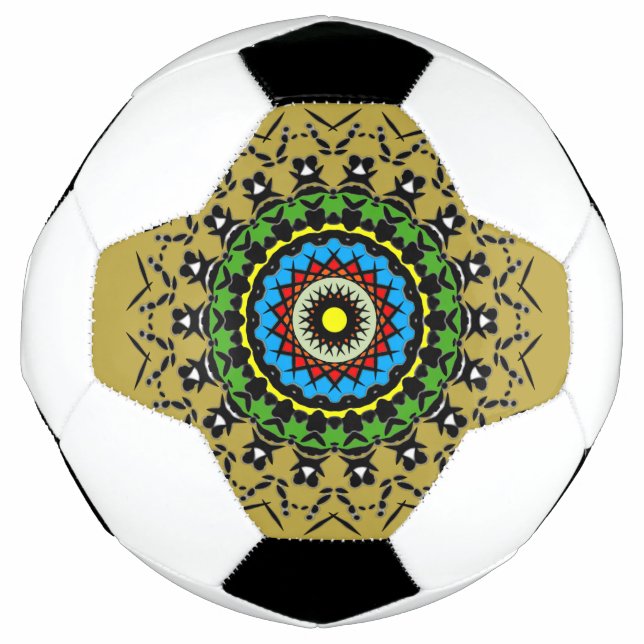 Balón De Fútbol Mandalá Floral Sin Costuras (Anverso)
