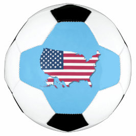 Balón De Fútbol Mapa de Estados Unidos y bandera azul blanco rojo