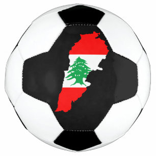 Balón De Fútbol Mapa del Líbano con bandera