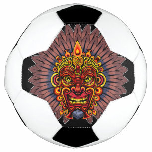 Balón De Fútbol Máscara ritual del rey guerrero tribal