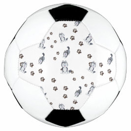 Balón De Fútbol Mascota Siberiano Husky Cuppy Perro Pintar Impresi