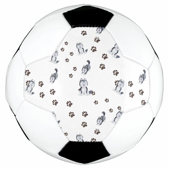 Balón De Fútbol Mascota Siberiano Husky Cuppy Perro Pintar Impresi (Anverso)