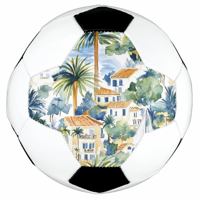 Balón De Fútbol Mediterráneo Azul tropical (Anverso)