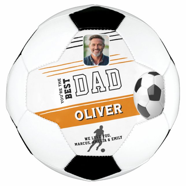 Balón De Fútbol Mejor Padre Moderno Keepsake Foto Fútbol (Anverso)