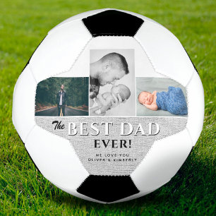 Balón De Fútbol Mejor Papá del Mundo 3 Collage de Fotos Día del Pa