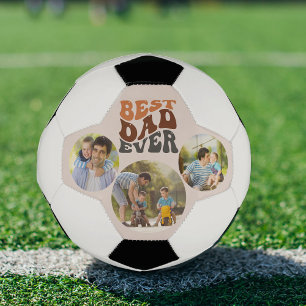 Balón De Fútbol Mejor Papá del Mundo 3 Foto Redonda y Tipografía R