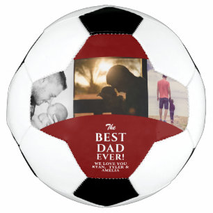 Balón De Fútbol Mejor Papá del Mundo Día del Padre Collage de 3 Fo
