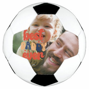 Balón De Fútbol Mejor Papá Retro Foto Personalizada