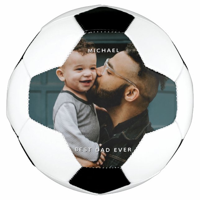 Balón De Fútbol Mensaje de foto del Día del Padre con el Personali (Anverso)