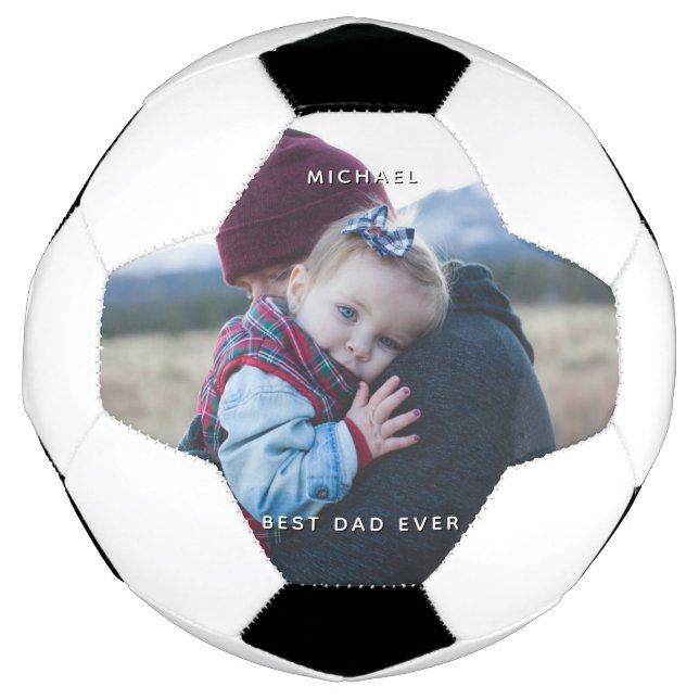 Balón De Fútbol Mensaje de foto del Personalizado de la hija del d (Anverso)