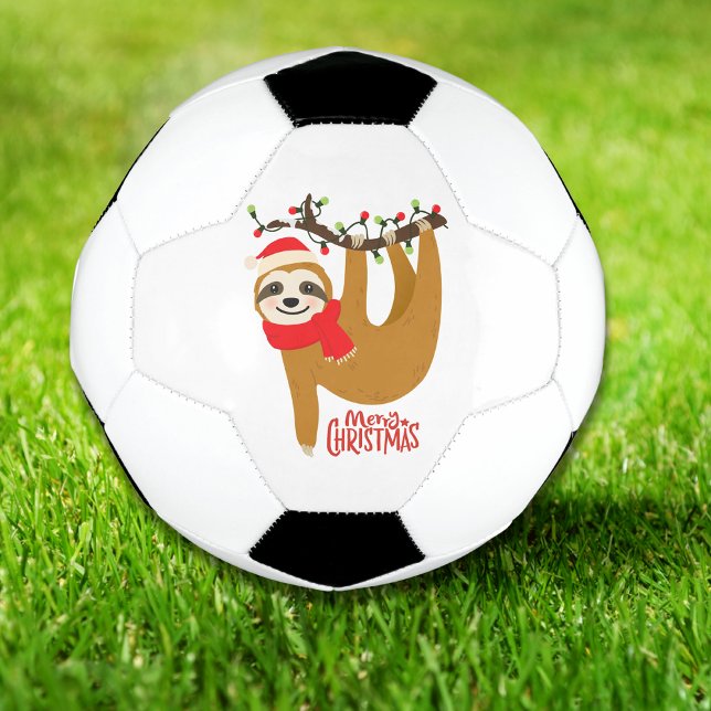 Balón De Fútbol Merry Christmas Sloth | Vacaciones (Subido por el creador)