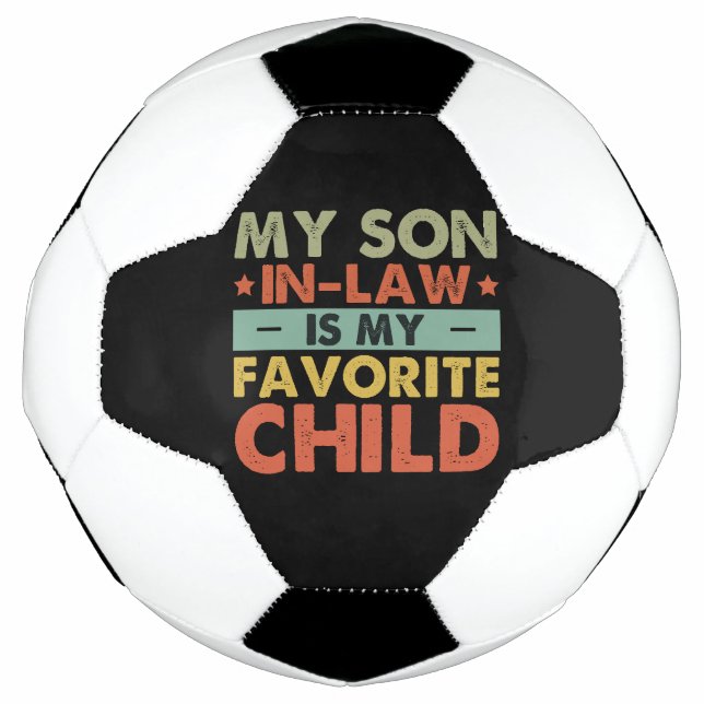 Balón De Fútbol Mi Hijo De Derecho Es Mi Familia Alegre Favorita (Anverso)