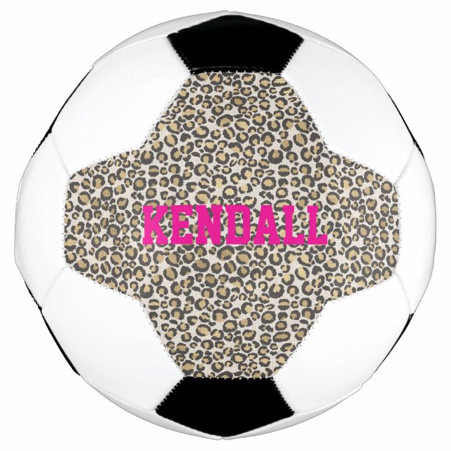 Balón De Fútbol Moda Pink Wild NOMBRE de leopardo de impresión ani (Anverso)