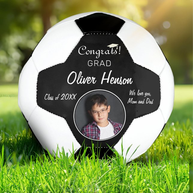 Balón De Fútbol Moderna felicitación Foto de graduación (Subido por el creador)