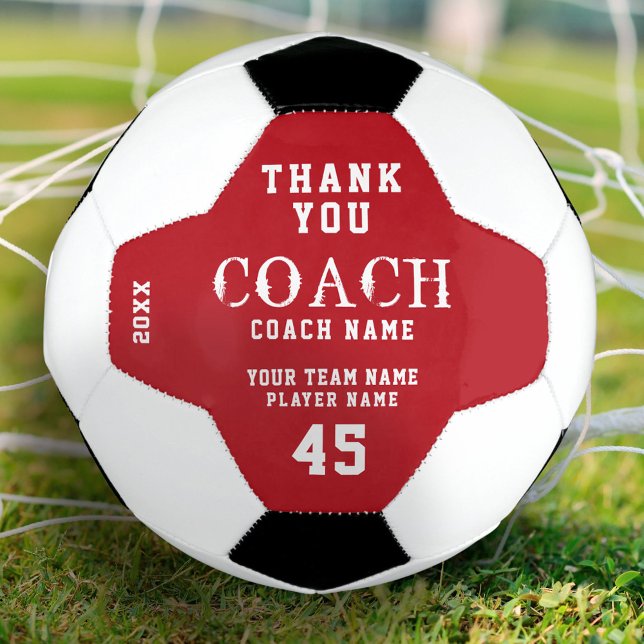 Balón De Fútbol Moderno Gracias Nombre de entrenador Número de equ (Subido por el creador)