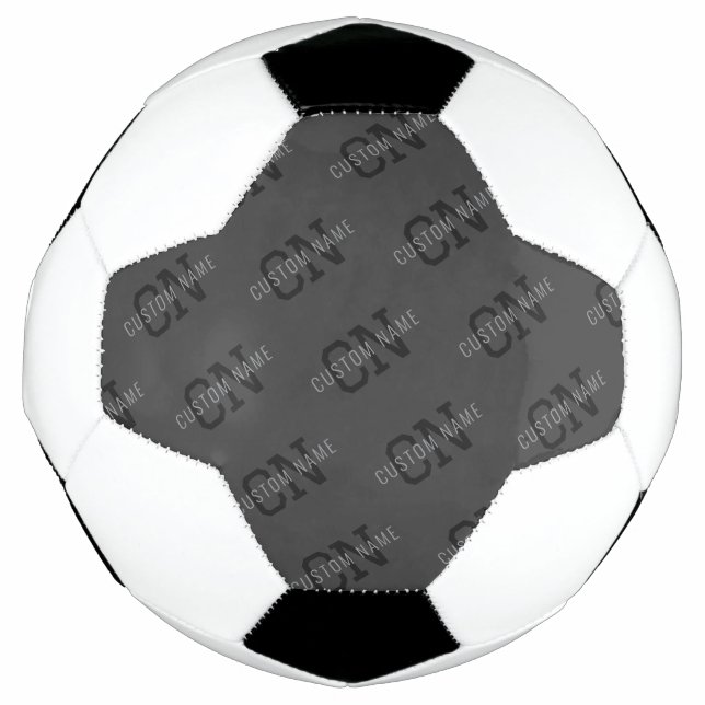 Balón De Fútbol Moderno Tiled Dark Gray Monogramed Name/other Text (Anverso)
