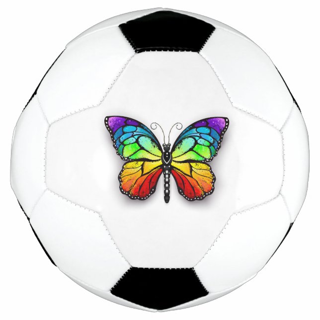 Balón De Fútbol Monarca de mariposa arcoiris (Anverso)