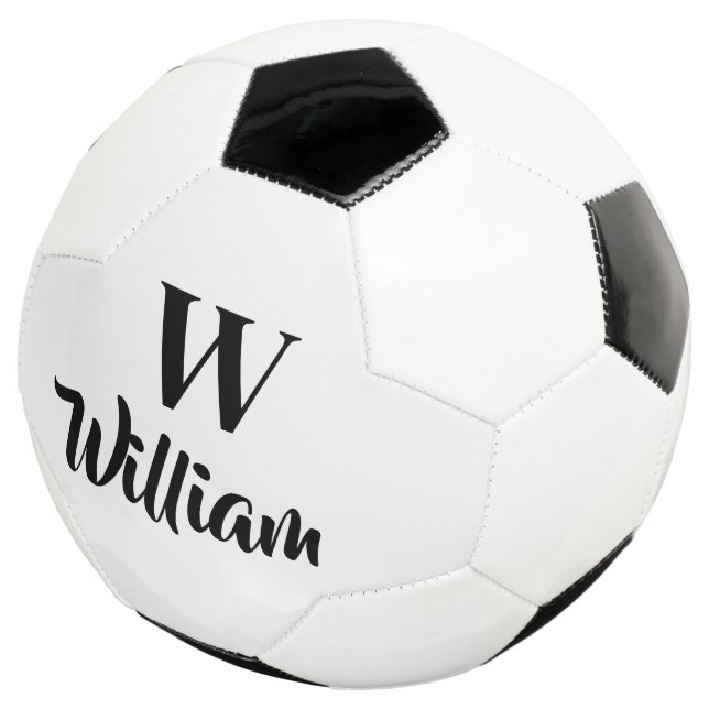 Balón De Fútbol Monogram Custom Name Classic Sports  (Tres cuartos)