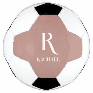 Balón De Fútbol Monograma Beige moderno de estilo