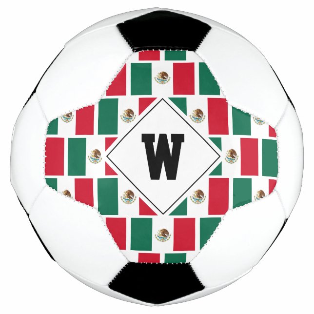 Balón De Fútbol Monograma de fútbol patriótico MÉXICO (Anverso)