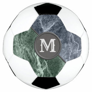 Balón De Fútbol Monograma de mármol de dos colores - Escoja sus co