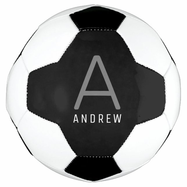 Balón De Fútbol Monograma de nombre personalizado personalizado pe (Anverso)