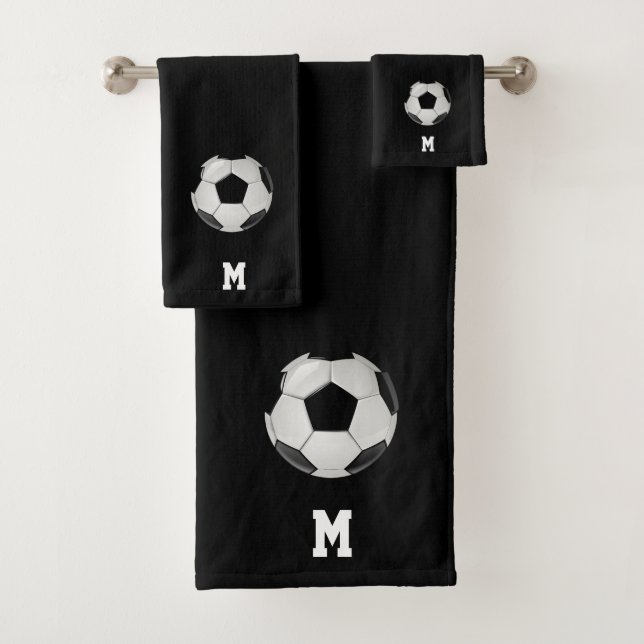 Balón de Fútbol & Monograma en Negro (In situ)
