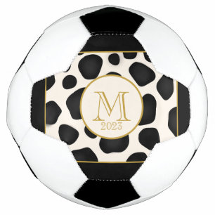 Balón De Fútbol Monograma Guay Black & White & Gold 2023