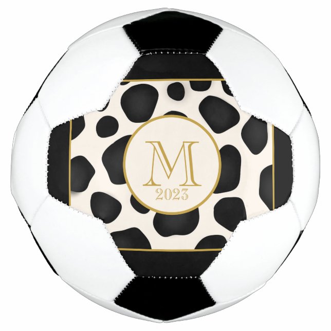 Balón De Fútbol Monograma Guay Black & White & Gold 2023 (Anverso)