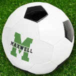 Balón De Fútbol Monograma Guay Nombre personalizado Deportes clási<br><div class="desc">El nombre moderno de la pelota de fútbol personalizado de Guay con su tipografía deportiva audaz monograma. ¡Personaliza con el nombre de tu futura estrella de fútbol!</div>