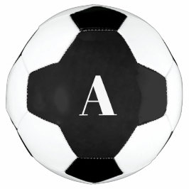 Balón De Fútbol Monograma Iniciales Nombre personalizado Negro Bla