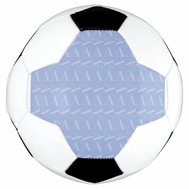 Balón De Fútbol Monograma Letra inicial A, azul (Anverso)