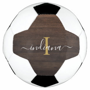 Balón De Fútbol Monograma Nombre de guión Chica inicial Personaliz