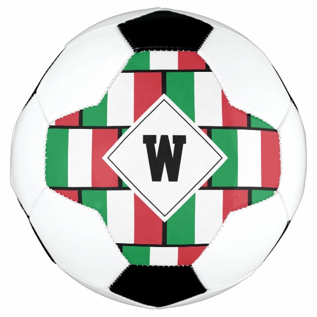 Balón De Fútbol Monograma patriótico ITALIANO FLAG (Anverso)