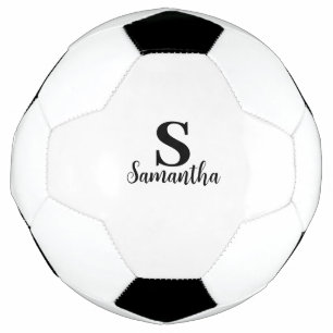 Balón De Fútbol Monograma personalizado de nombre e inicio persona