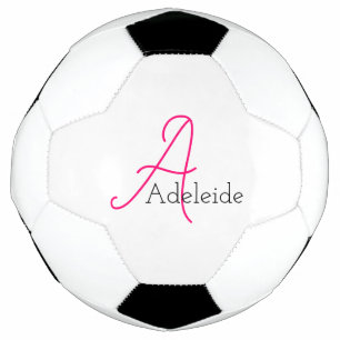 Balón De Fútbol Monograma rosa caprichoso