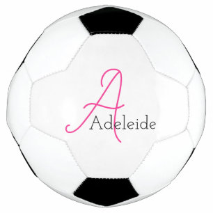 Balón De Fútbol Monograma rosa caprichoso personalizado