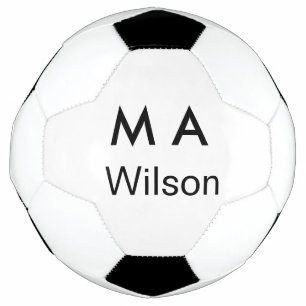 Balón De Fútbol Monograma simple añade tu letra de nombre hombre m