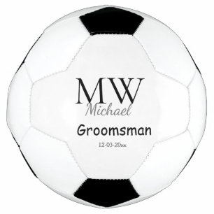 Balón De Fútbol monograma simple personalizado nombre padrino mini